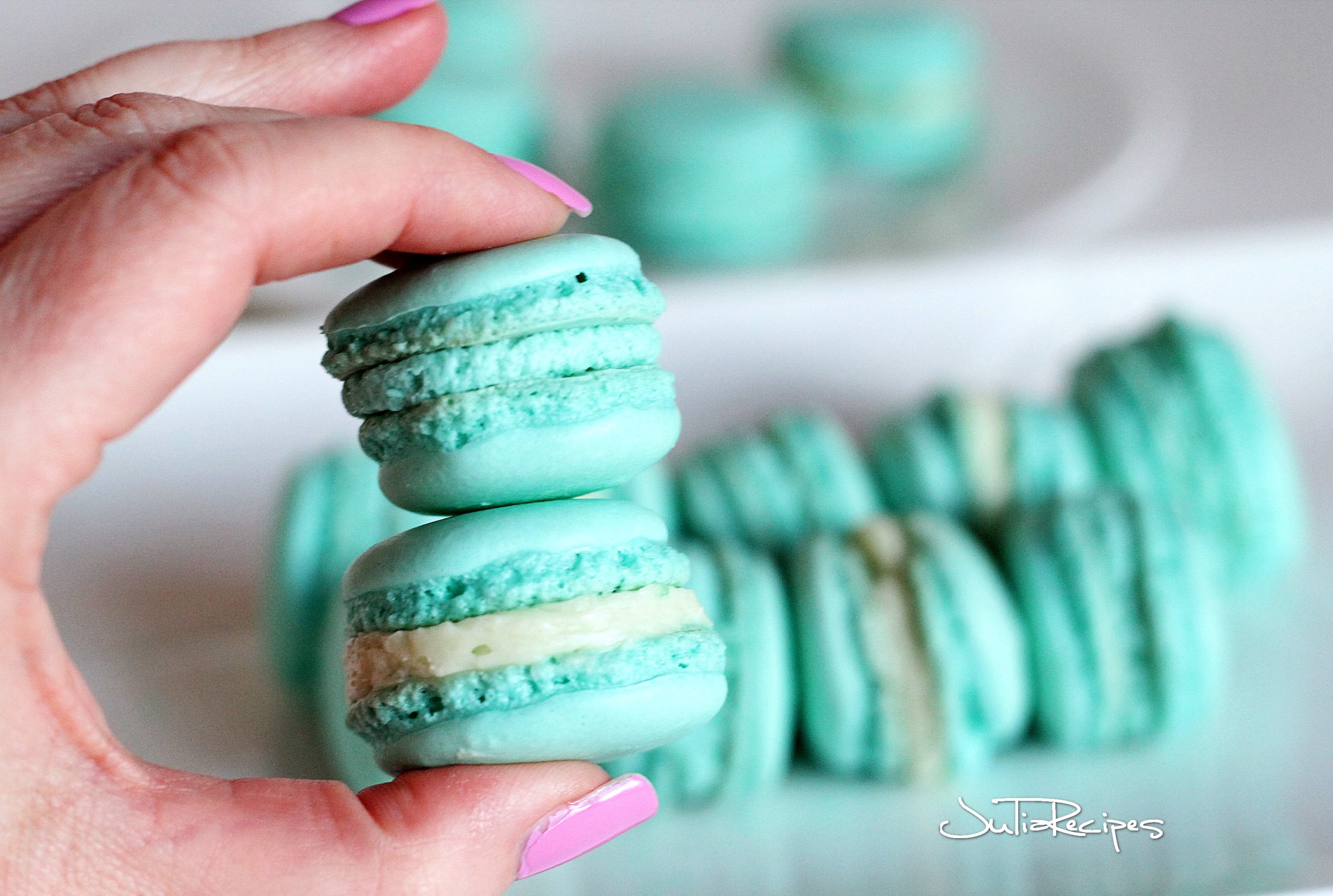 french macarons with praline cream