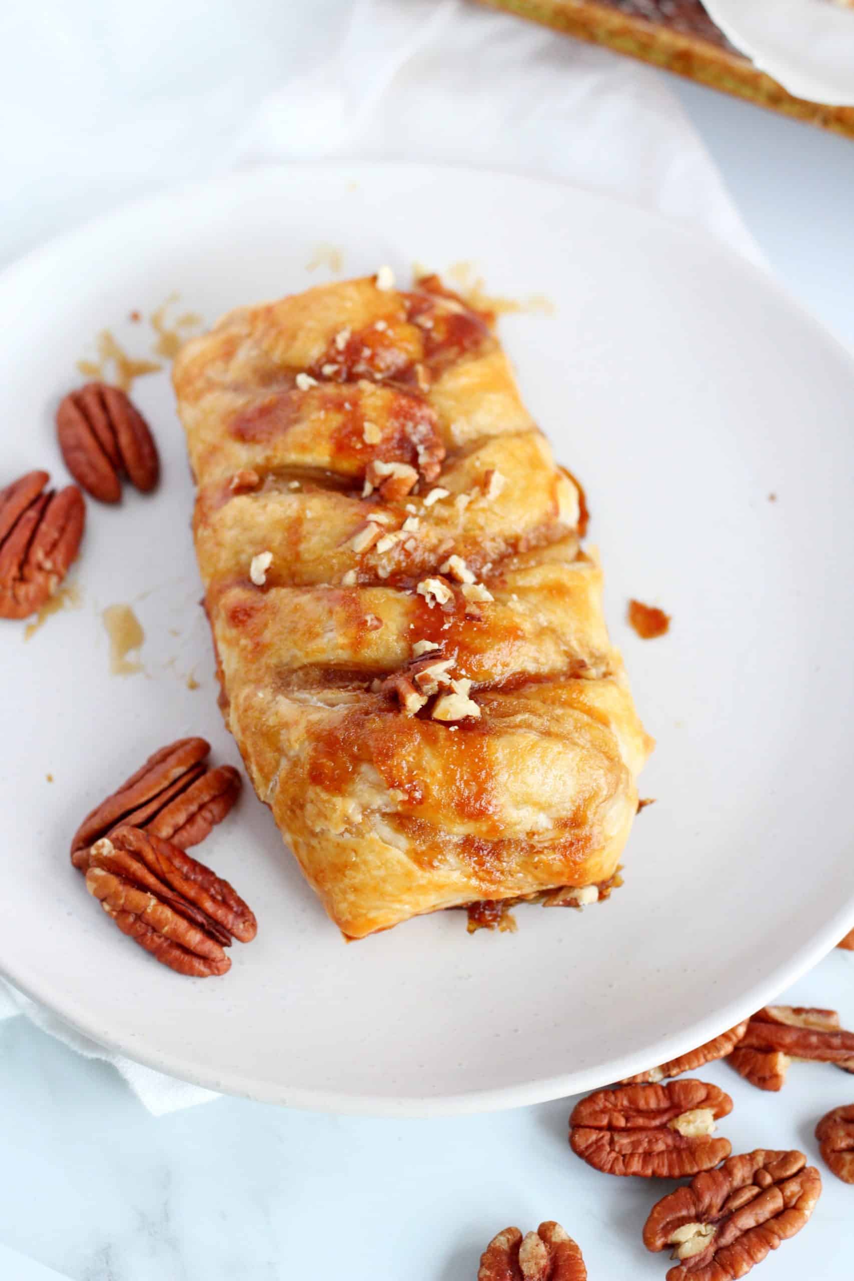 maple pecan pastry on plate