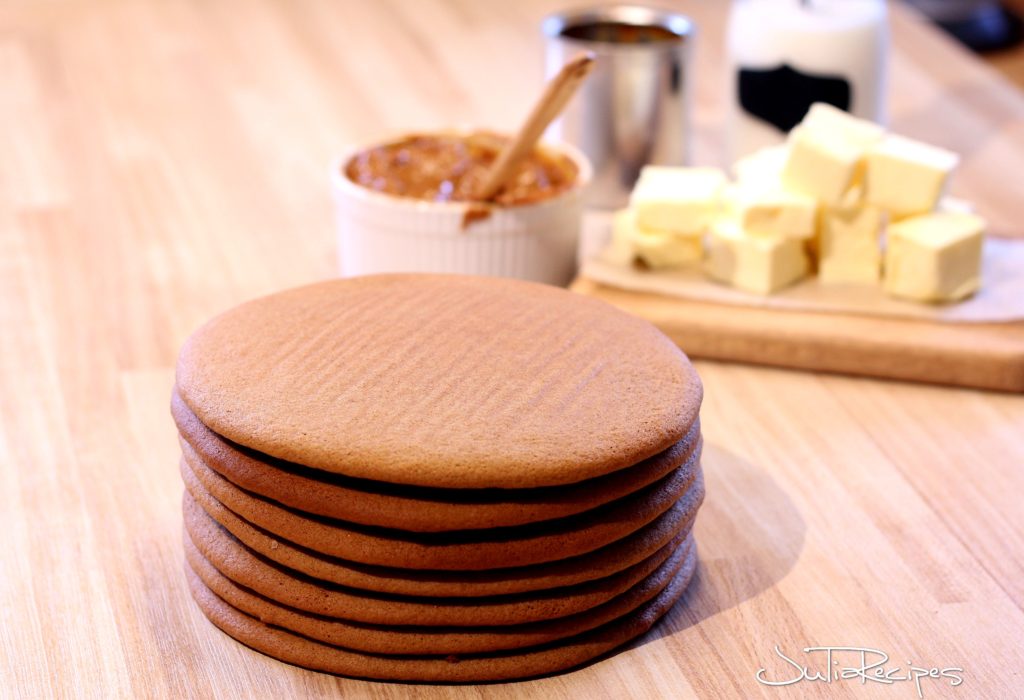 honey cake disks on kitchen counter