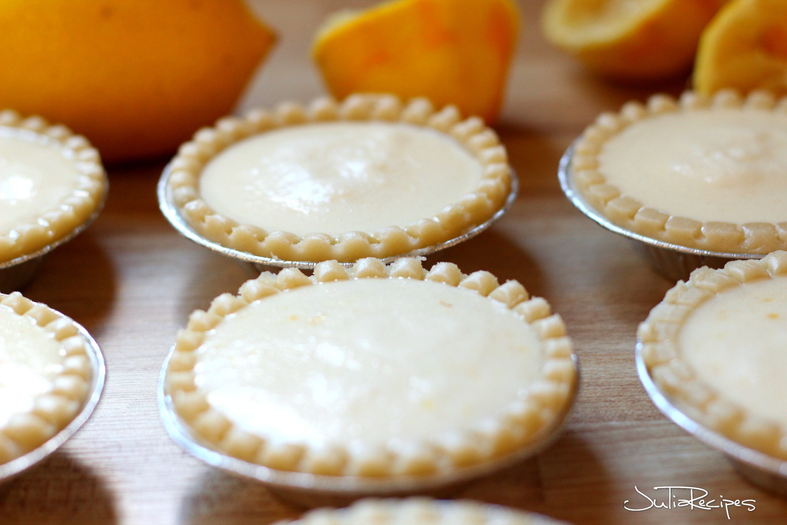 pastry shells filled with lemon filling