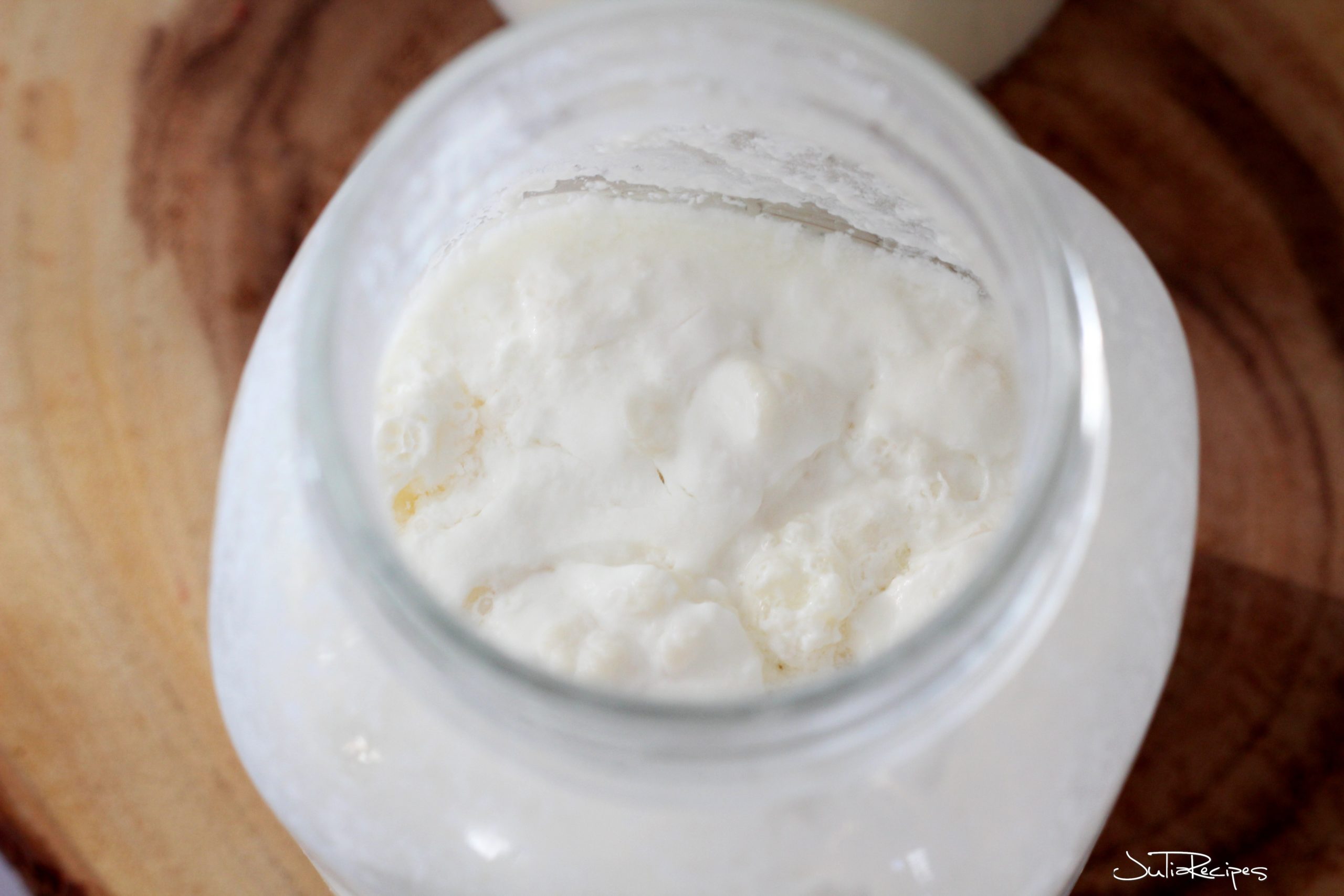 milk grain culture on top of jar