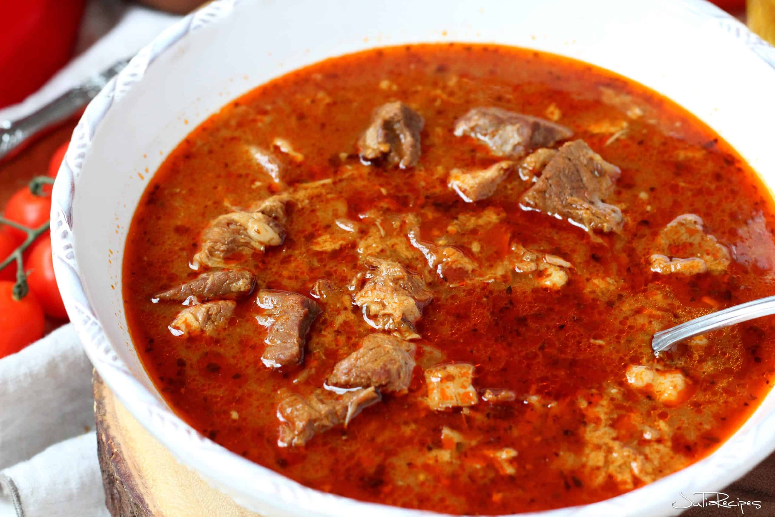 close up with beef pork stew