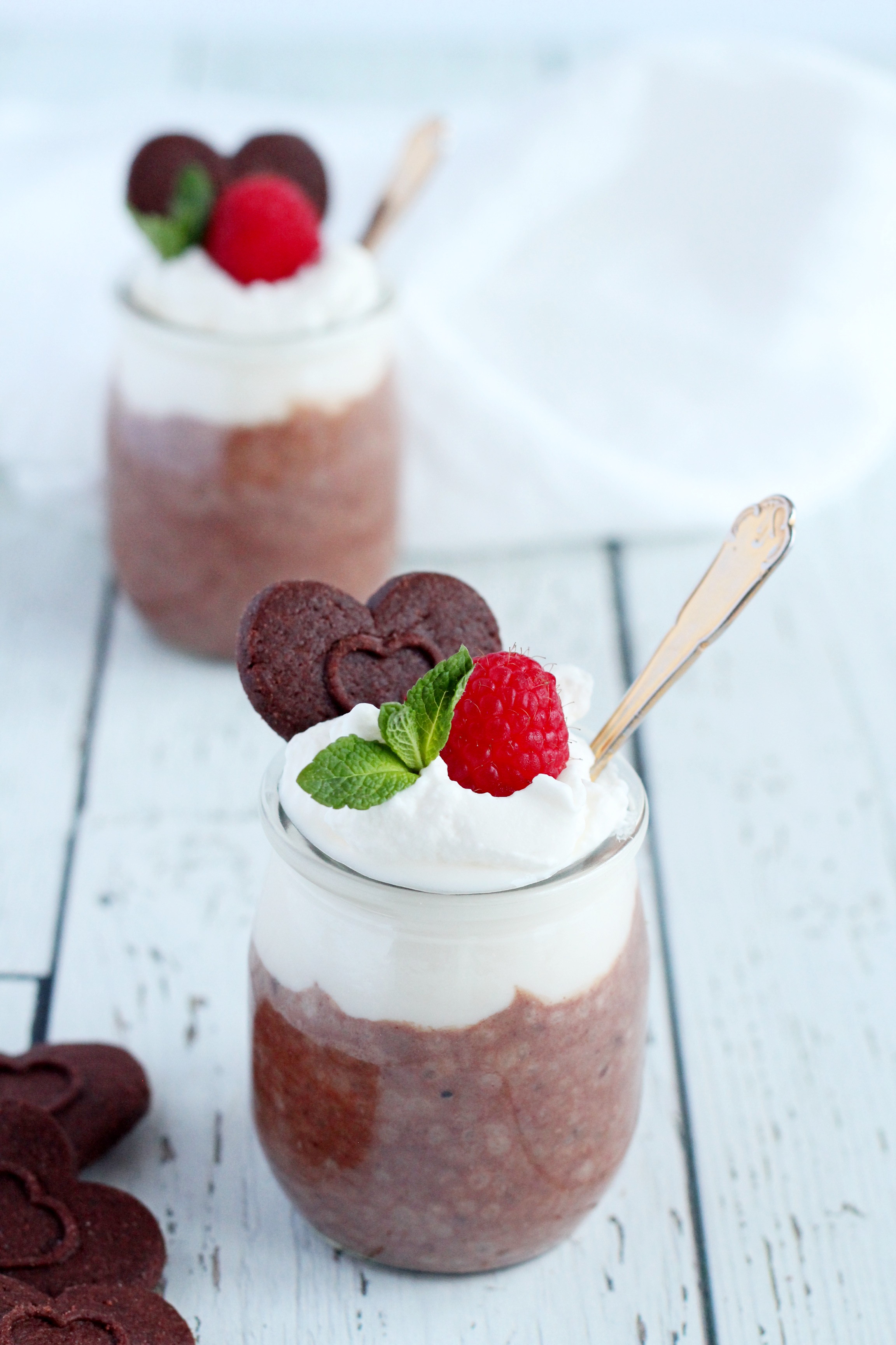 small container with chia pudding