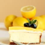 best cheesecake with lemon flavour on white plate