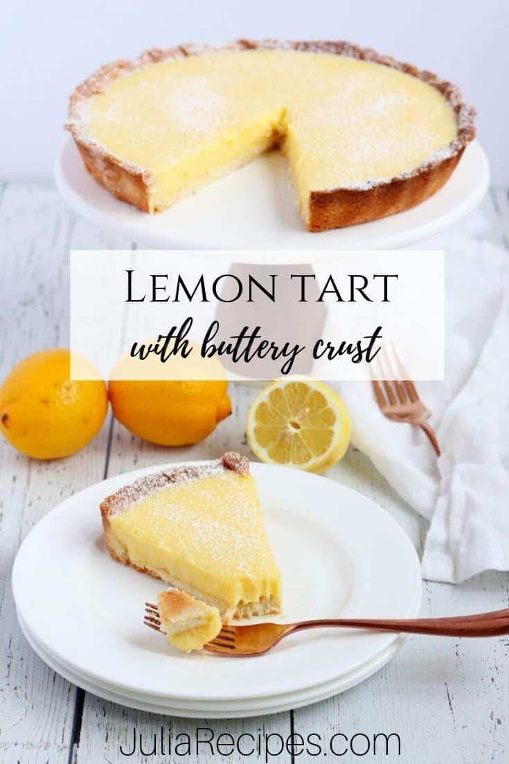 Lemon tart with buttery crust