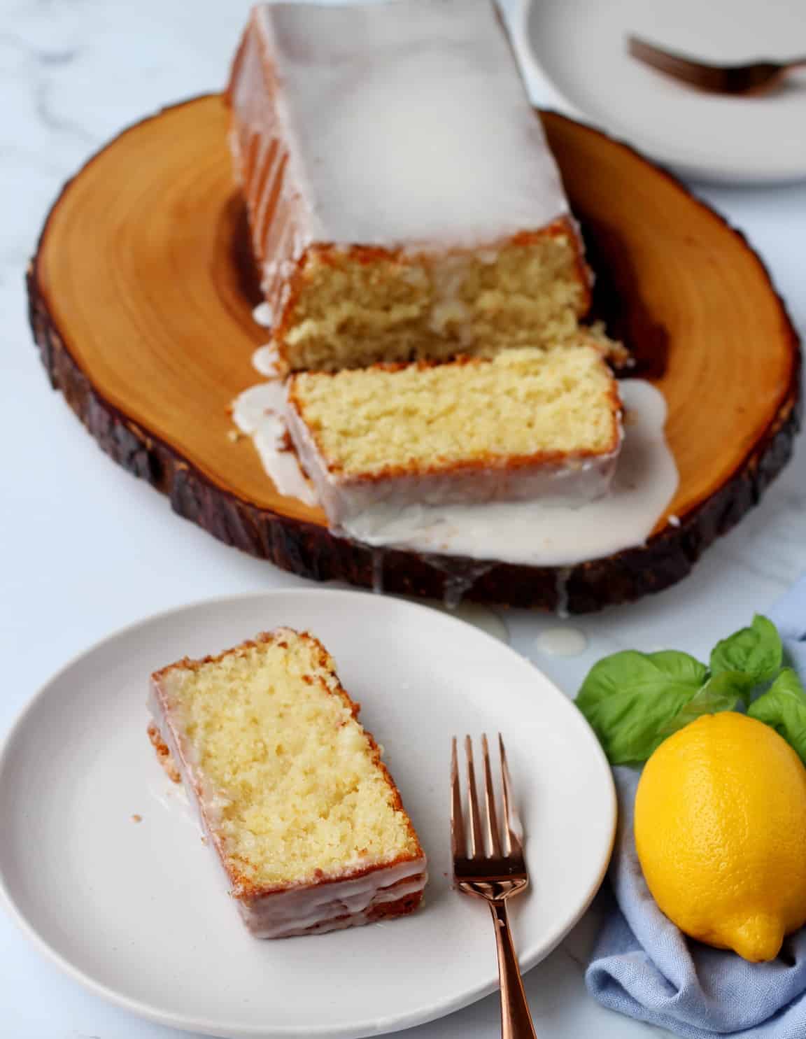 Lemon pound cake with glaze