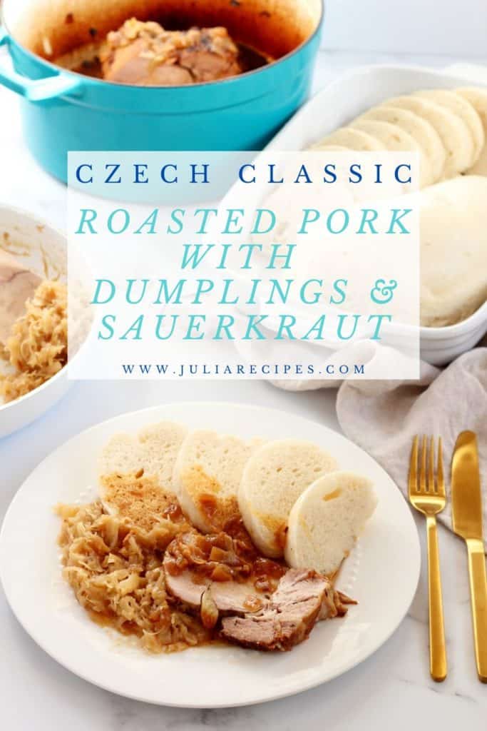 czech roast pork with sauerkraut and dumplings (knedlo vepro zelo)