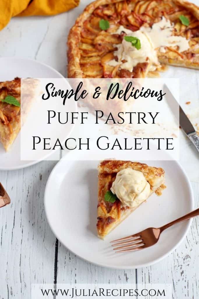 simple puff pastry peach galette