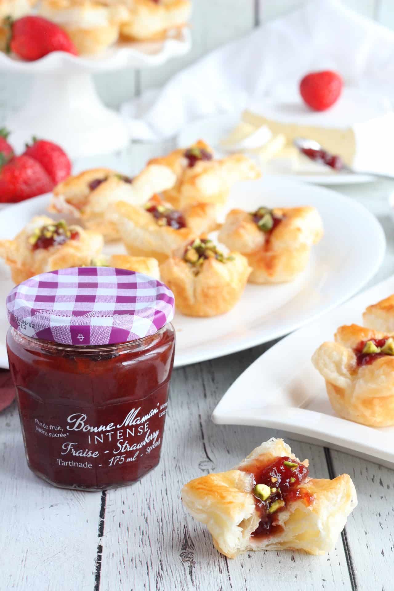 bites filled with strawberry jam