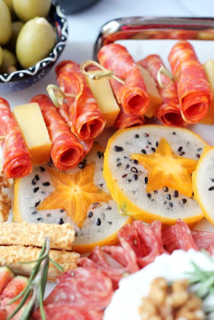 cut out fruits in star shape