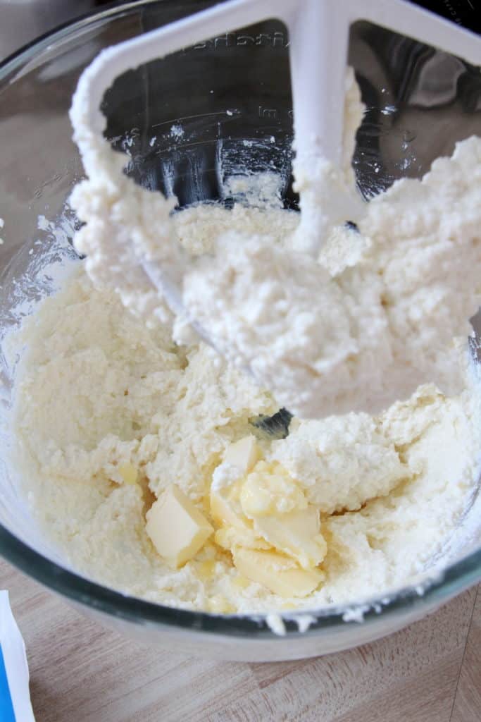 mix butter with cottage cheese