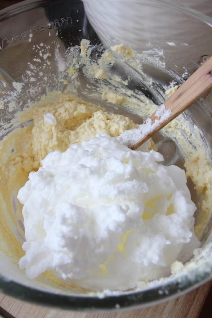 mix stiff peaks with cottage cheese
