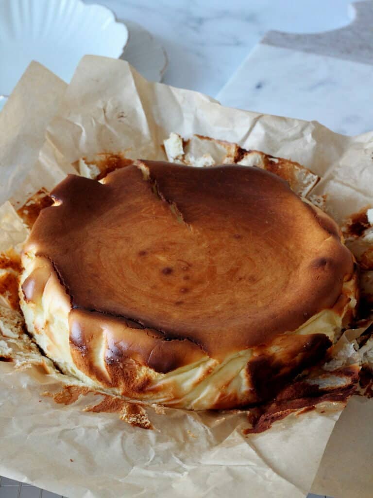 San Sebastian cheesecake baked