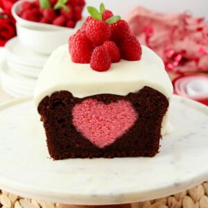 chocolate loaf cake with hidden heart