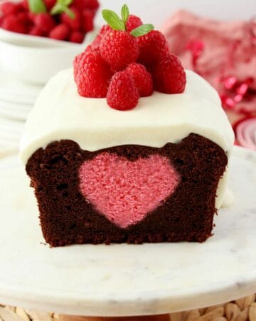 chocolate loaf cake with hidden heart